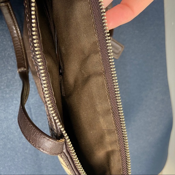 Coach Signature Stripe Patent Tote Handbag - Picture 8 of 8